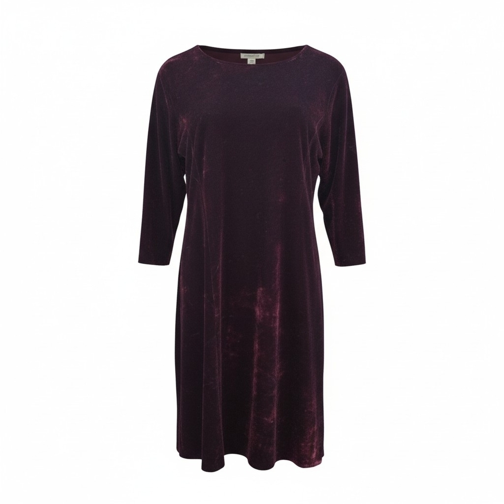 Coldwater Creek Size PXL Burgundy Long Velvet Dress